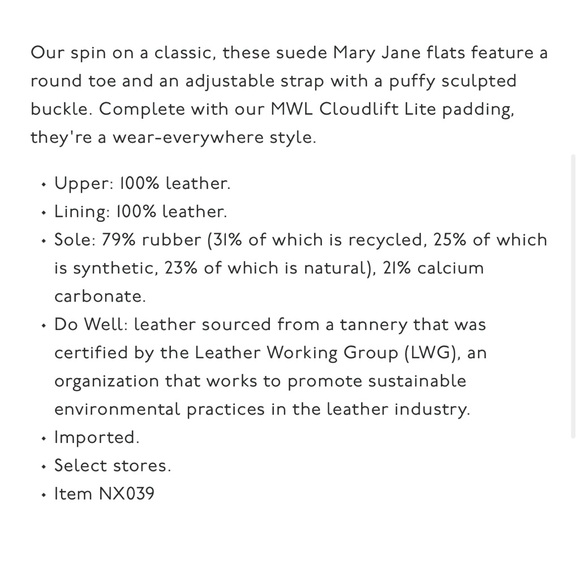 Madewell Remy Mary Jane Flat in Midnight Forest Suede NWOB Size 10 - Picture 10 of 10